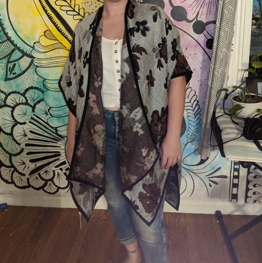 Reversible Floral Sweater Kimono